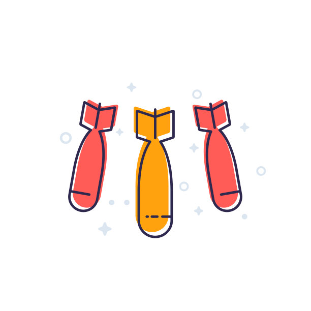 炸弹，轰炸矢量线图标图片下载