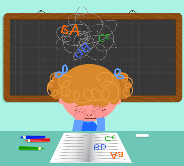 在学校里哭的诵读困难的女孩图片下载