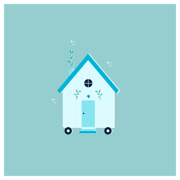 小小的房子，有轮子的移动房屋图片下载