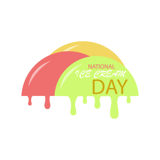 冰淇淋矢量插图象征国家冰淇淋日在白色的背景。为了你的设计的不同目的。标牌、标志、横幅、海报图片下载