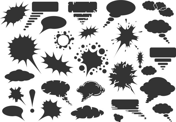 漫画手绘演讲气泡集图片下载