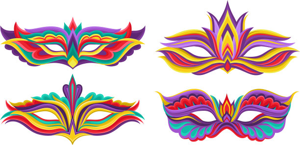 假面舞会的假面舞会或狂欢节的假面舞会都五颜六色图片下载