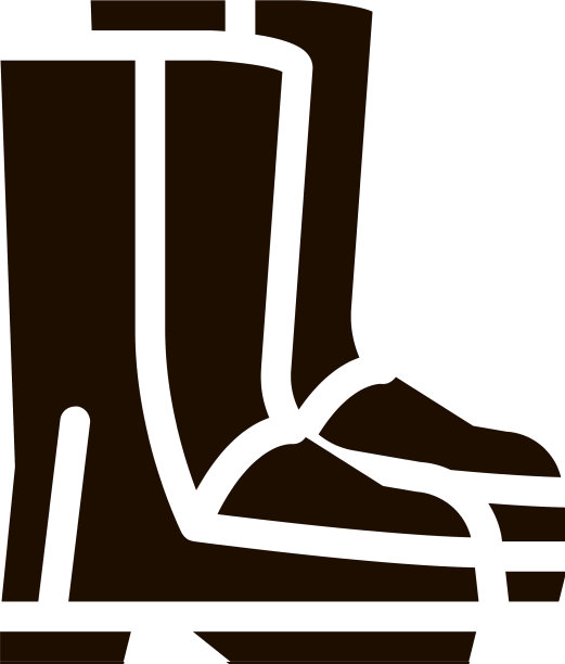 防水材料胶靴鞋字形图标图片下载