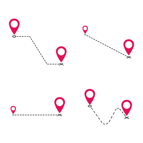 矢量图标集，符号weÂ´ve移动公告集合设计图像孤立在白色背景，虚线图片下载