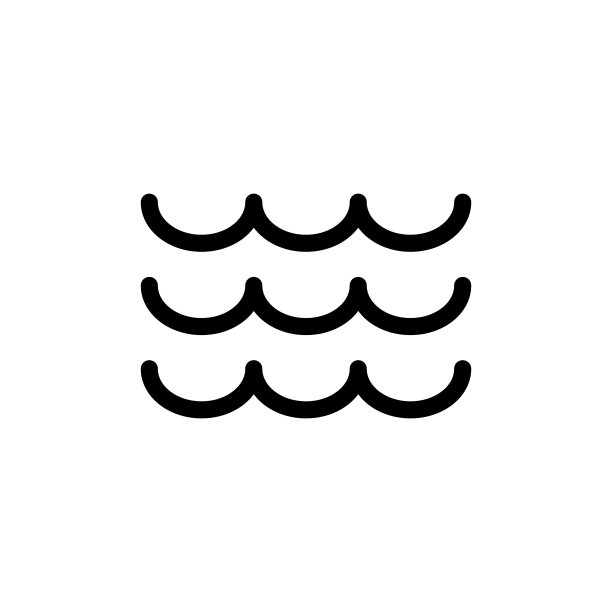 波水图标。海和大洋线符号。图片下载