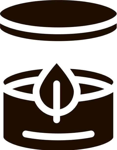 奶油容器和叶子图标图片下载