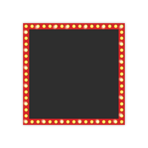 带有灯泡的复古框架。复古空框架模板上的白色背景。图片下载