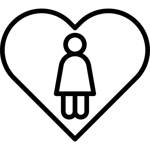 女人在心形图标，女权主义相关向量图片下载