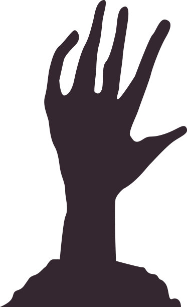 死亡僵尸手孤立图标图片下载