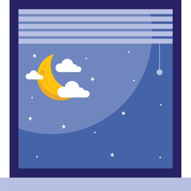 月亮和云彩在窗口设计图片下载