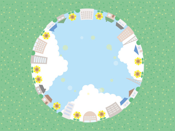 一个简单的夏季城市景观背景插图。图片下载