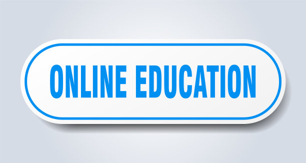 在线教育标志圆形隔离按钮图片下载