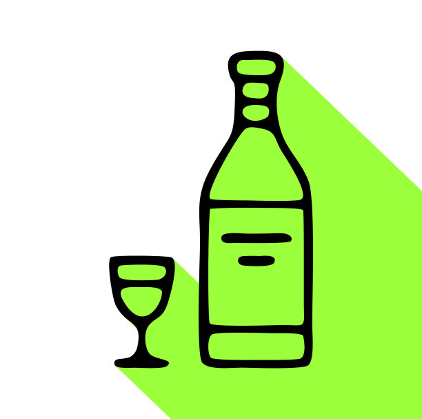 伏特加酒平线图标薄标志酒精图片下载