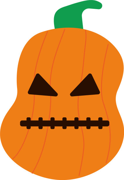 万圣节南瓜与缝制嘴平风格图片下载
