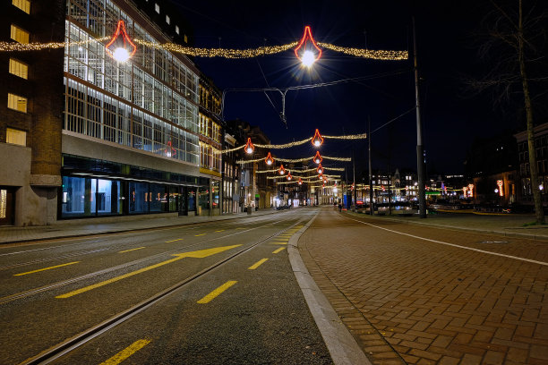 荷兰阿姆斯特丹的圣诞夜达姆拉克图片下载