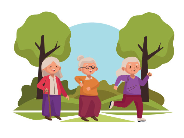 老年妇女把活跃的老年人聚集在营地图片下载