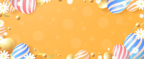 复活节背景设计与色彩缤纷的彩蛋图片下载