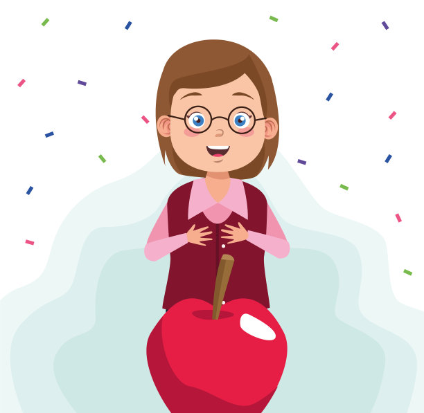 女教师戴着带苹果的眼镜图片下载