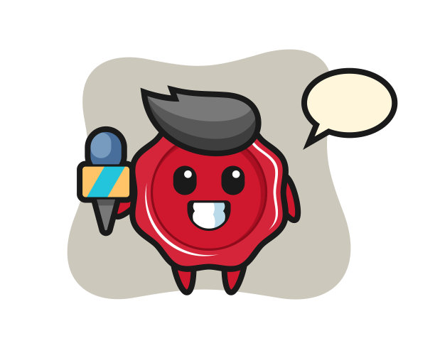 人物吉祥物封蜡为新闻记者图片下载