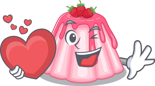 浪漫的草莓果冻卡通图片抱图片下载