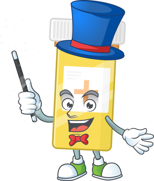 天才药瓶魔术师卡通设计图片下载