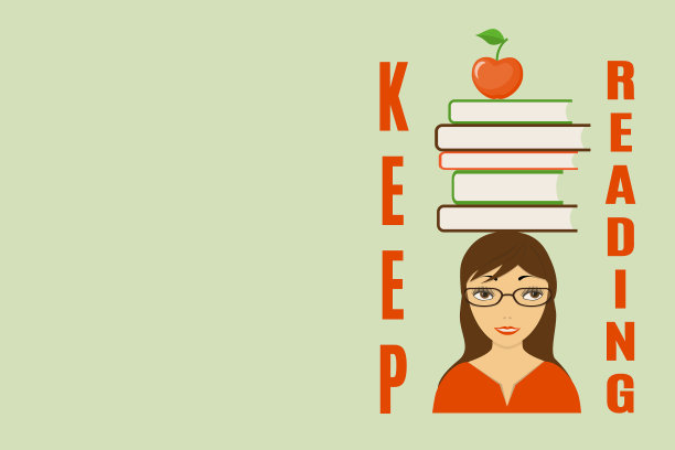 封面设计以女孩和书籍为主的学校笔记本图片下载