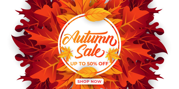 秋季销售背景用装饰树叶图片下载