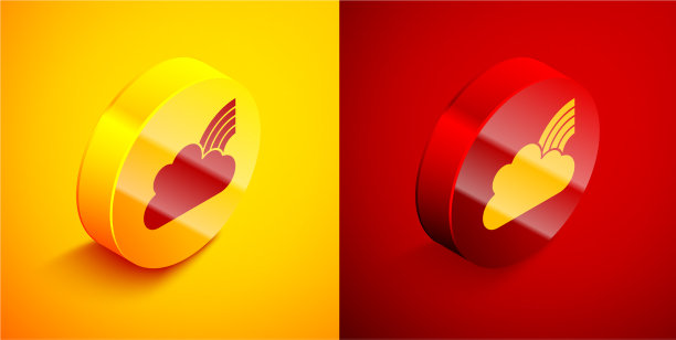 等距彩虹与云图标隔离图片下载