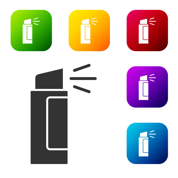 黑色胡椒喷雾图标孤立在白色上图片下载
