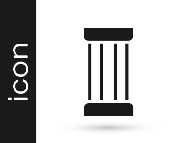 黑色古柱图标孤立在白色图片下载