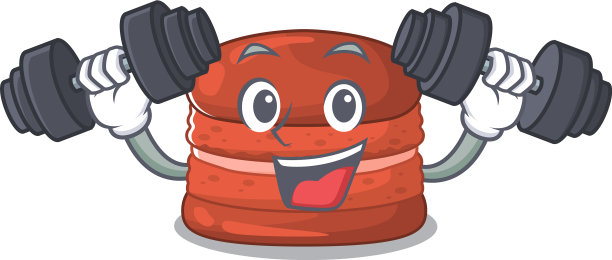 笑脸健身运动樱桃马卡龙卡通图片下载