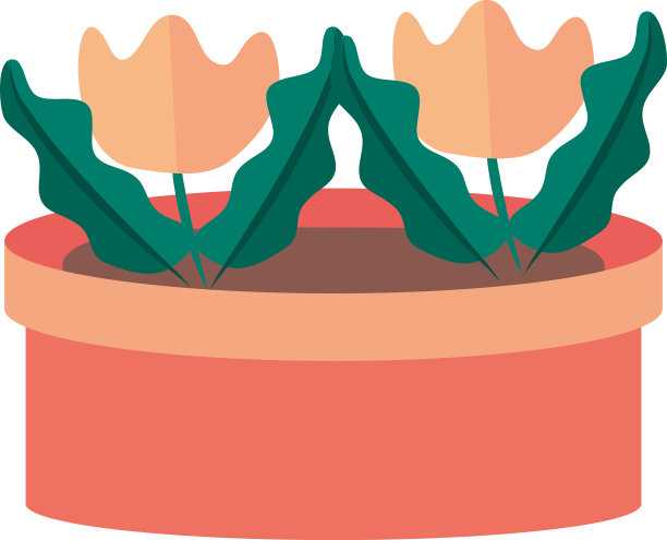 园艺盆花植物装饰平面图片下载
