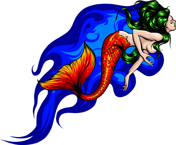 可爱的卡通美人鱼海妖主题图片下载