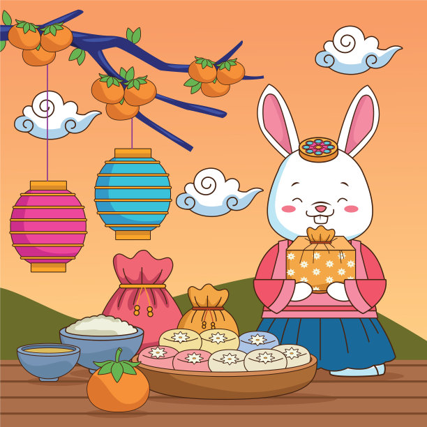 祝中秋节快乐，并送你举兔礼物图片下载