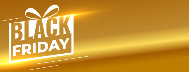 黑色星期五金色闪亮的宽横幅设计图片下载