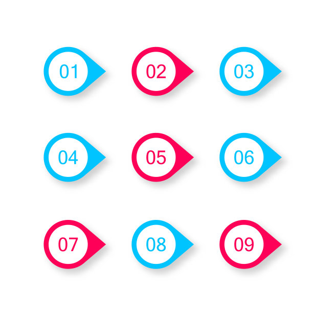 颜色设置9个数字从0到9图片下载