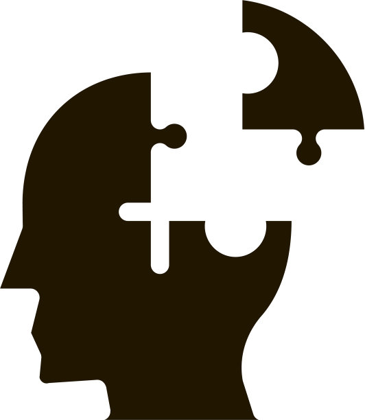 拼图细节男人剪影头痛字形图标图片下载