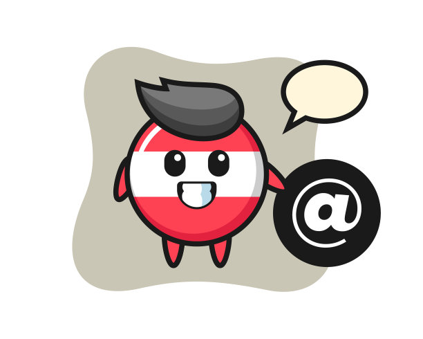 卡通奥地利国旗徽章站在旁边图片下载