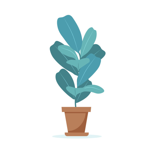 家植物可爱的平风格图片下载