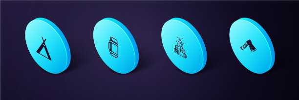 设置等距的旧木斧营火热水瓶图片下载