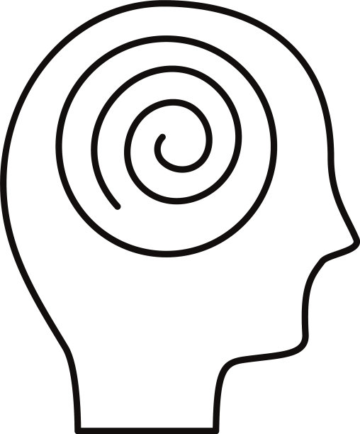 头部人体轮廓采用螺旋形思维线条风格图片下载