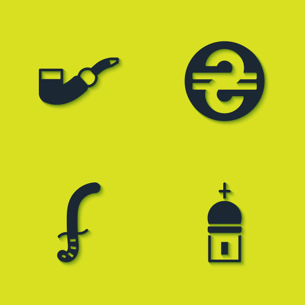 设置抽烟斗教堂塔和中世纪剑图片下载