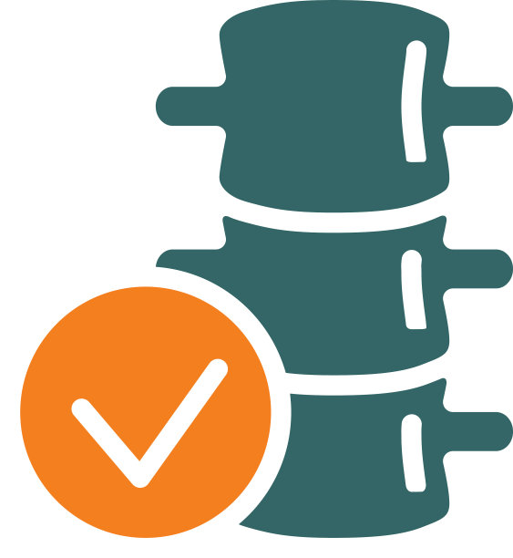 脊柱与勾选有色图标健康图片下载