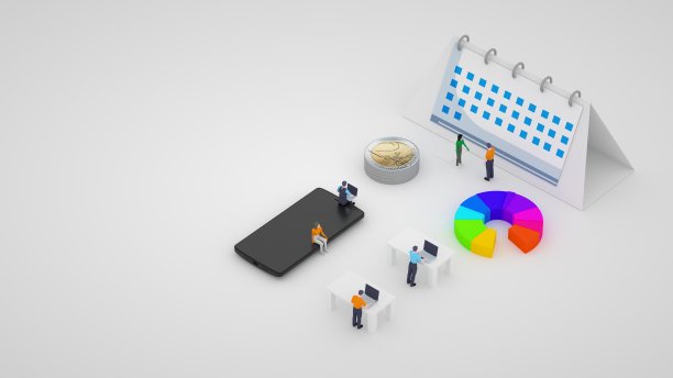 3 d演示。日常统计，公司的工作。图表、表格和统计的图形模型。在线统计图片下载