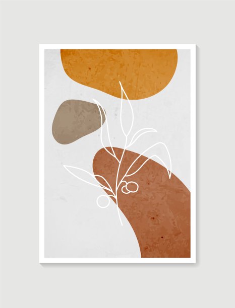 色彩柔和的当代艺术海报。植物墙艺术载体。简约自然的墙壁艺术。植物艺术设计版画、墙纸、封面。现代向量插图。图片下载