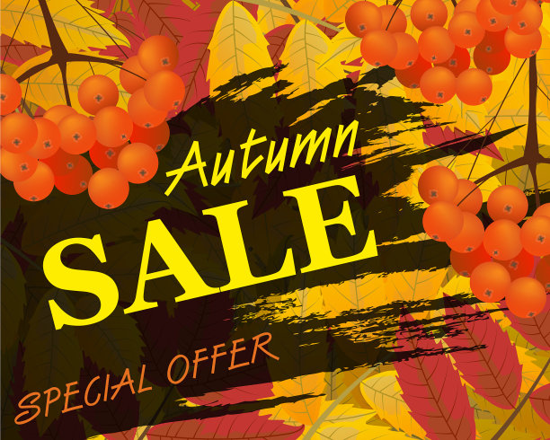 用月桂浆果标记秋季销售背景图片下载