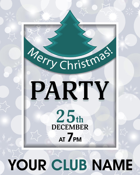 圣诞派对邀请复古模板图片下载