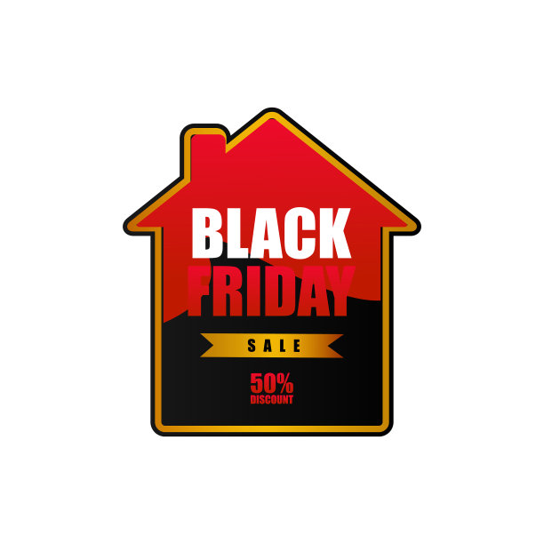 黑色星期五标签设计家居概念孤立图片下载