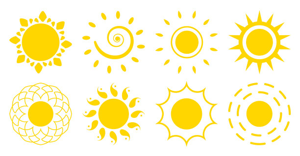太阳平图标标志类型夏季网站标志设置图片下载