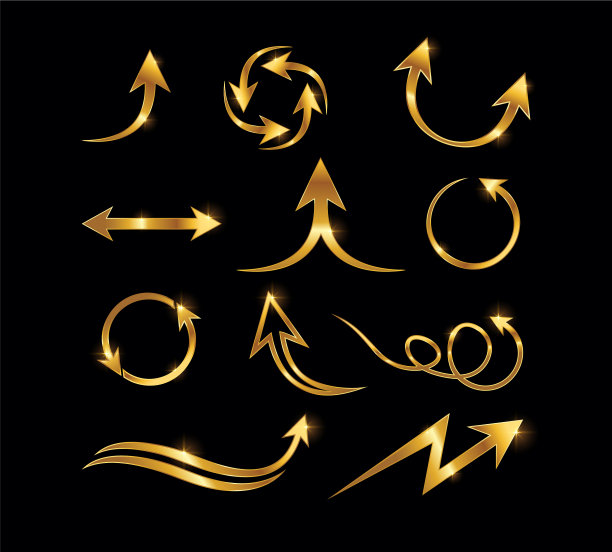 黄金箭头标志图片下载